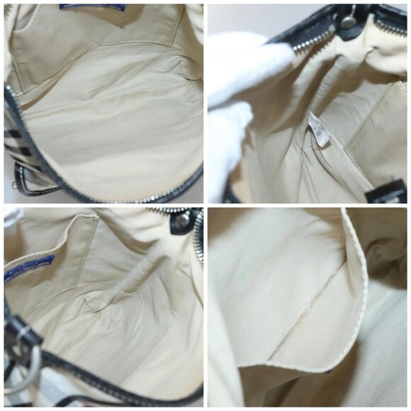 BURBERRY Nova Check Blue Label Shoulder Bag Nylon White Auth - Picture 16 of 16